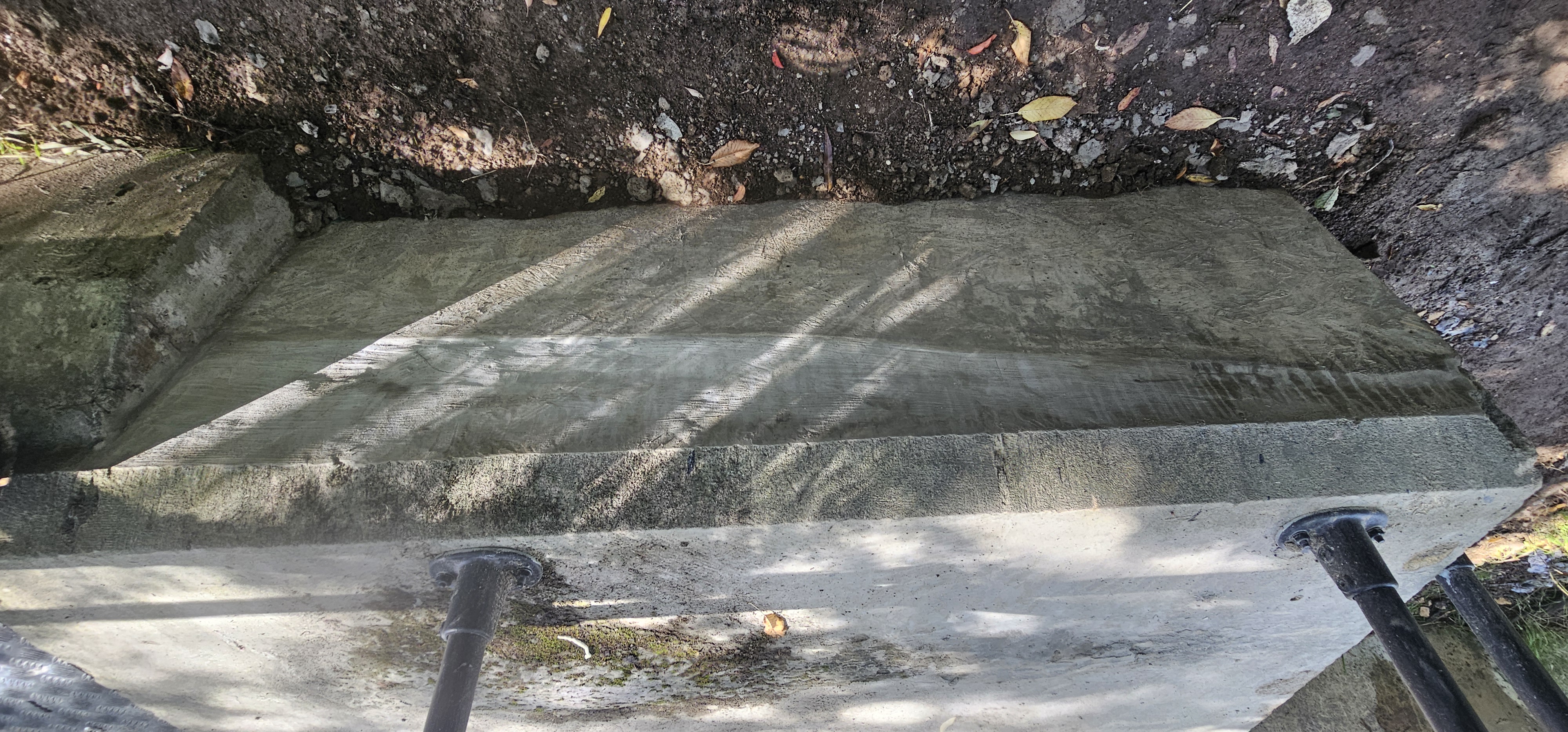 Grouted slab underside showing void filled