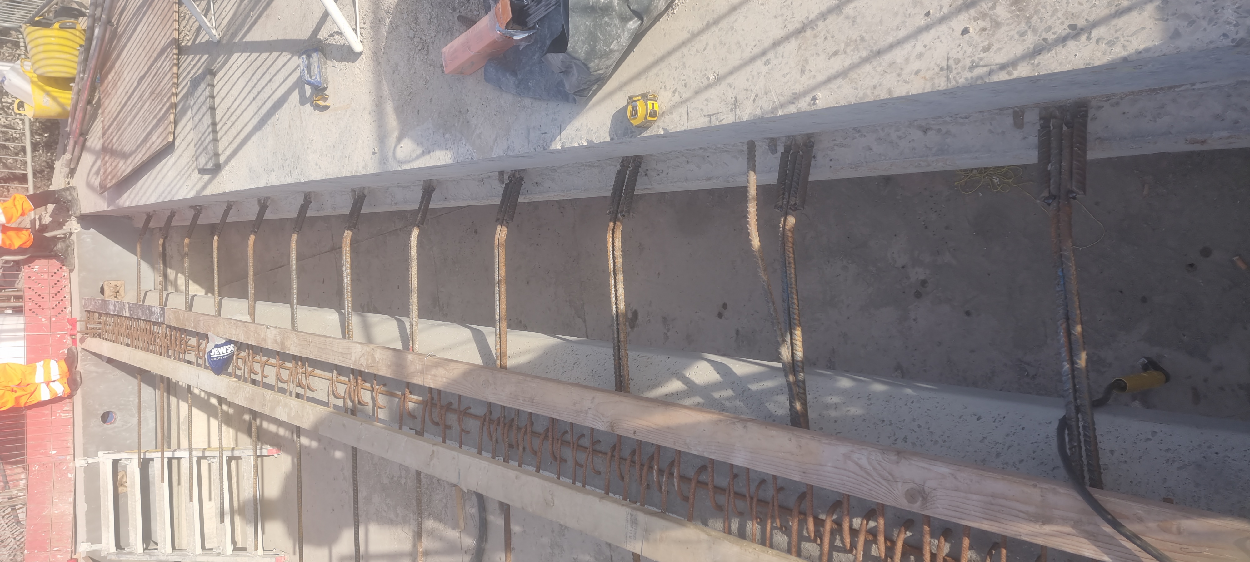 Rebar prep and fit-up prior to welding