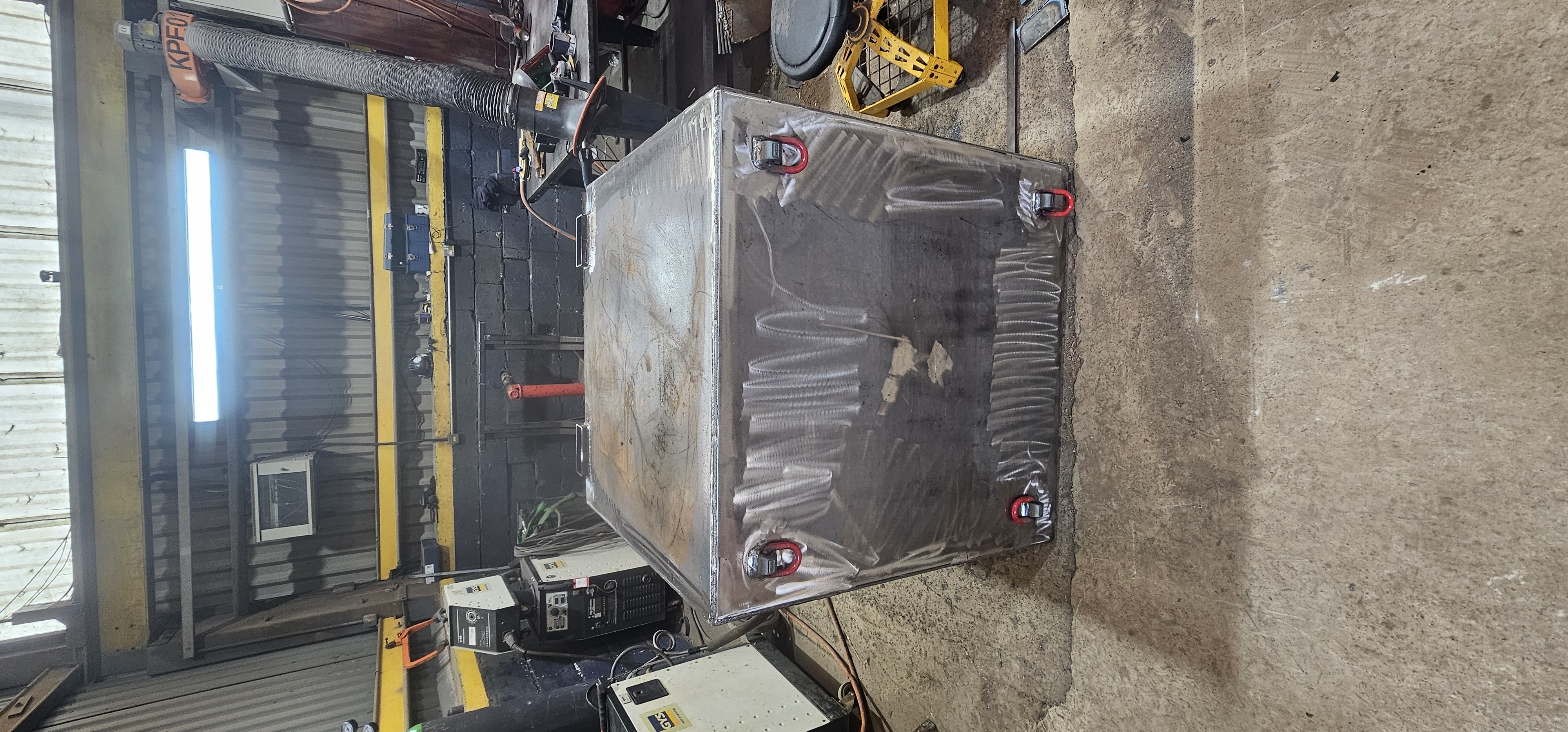 Blowout box after weld repairs awaiting inspection